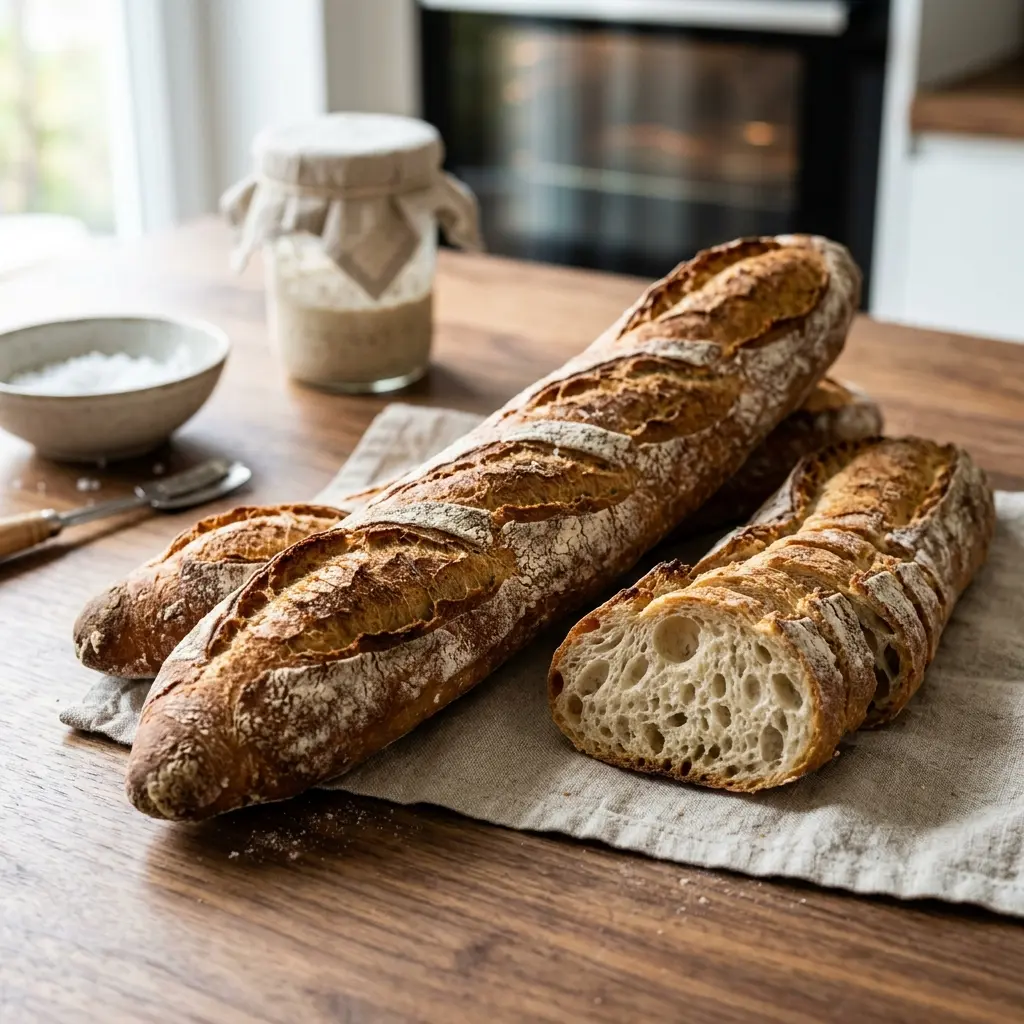Foto del pan o masa de la receta baguette