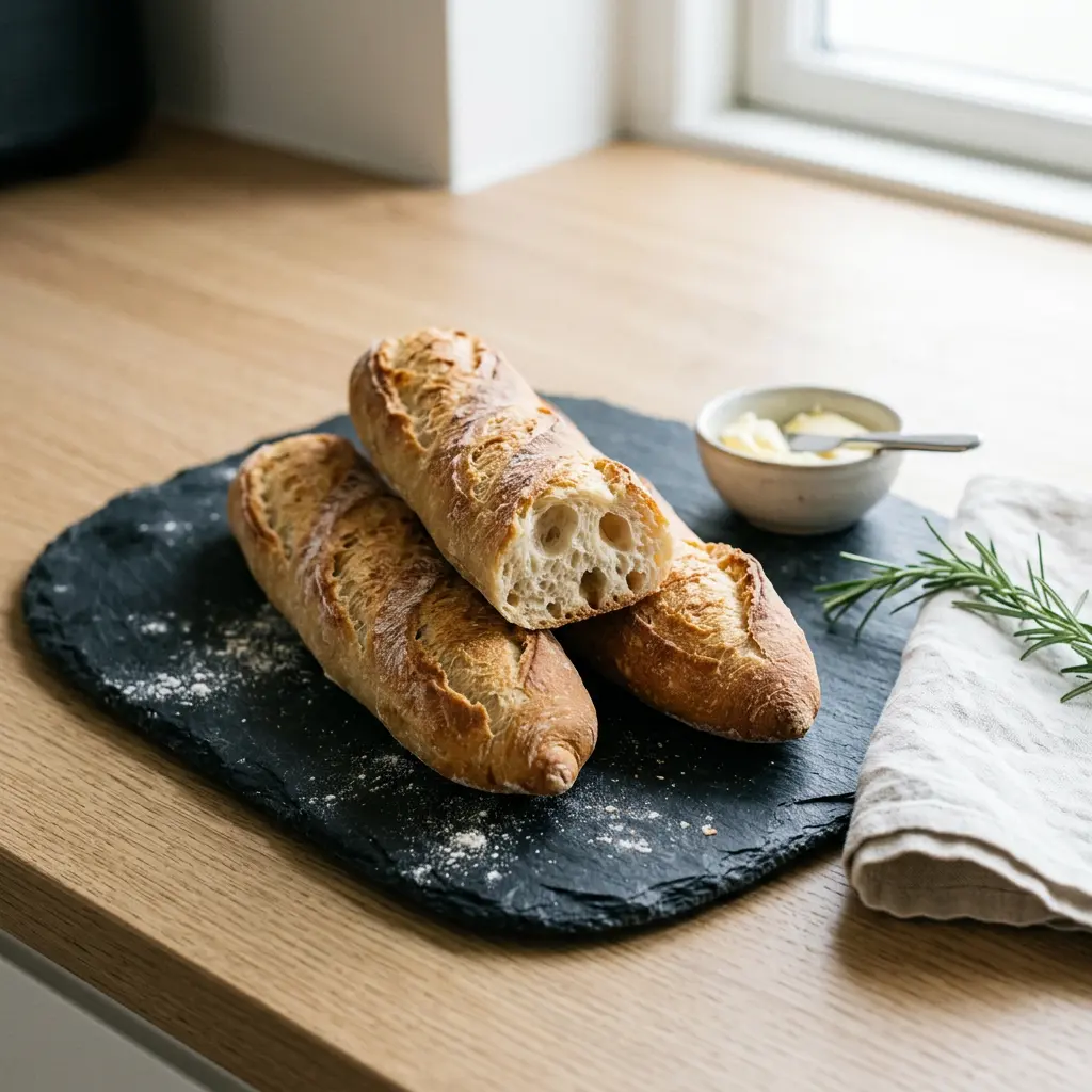 Foto de Baguettes en freidora de aire preparado en freidora de aire