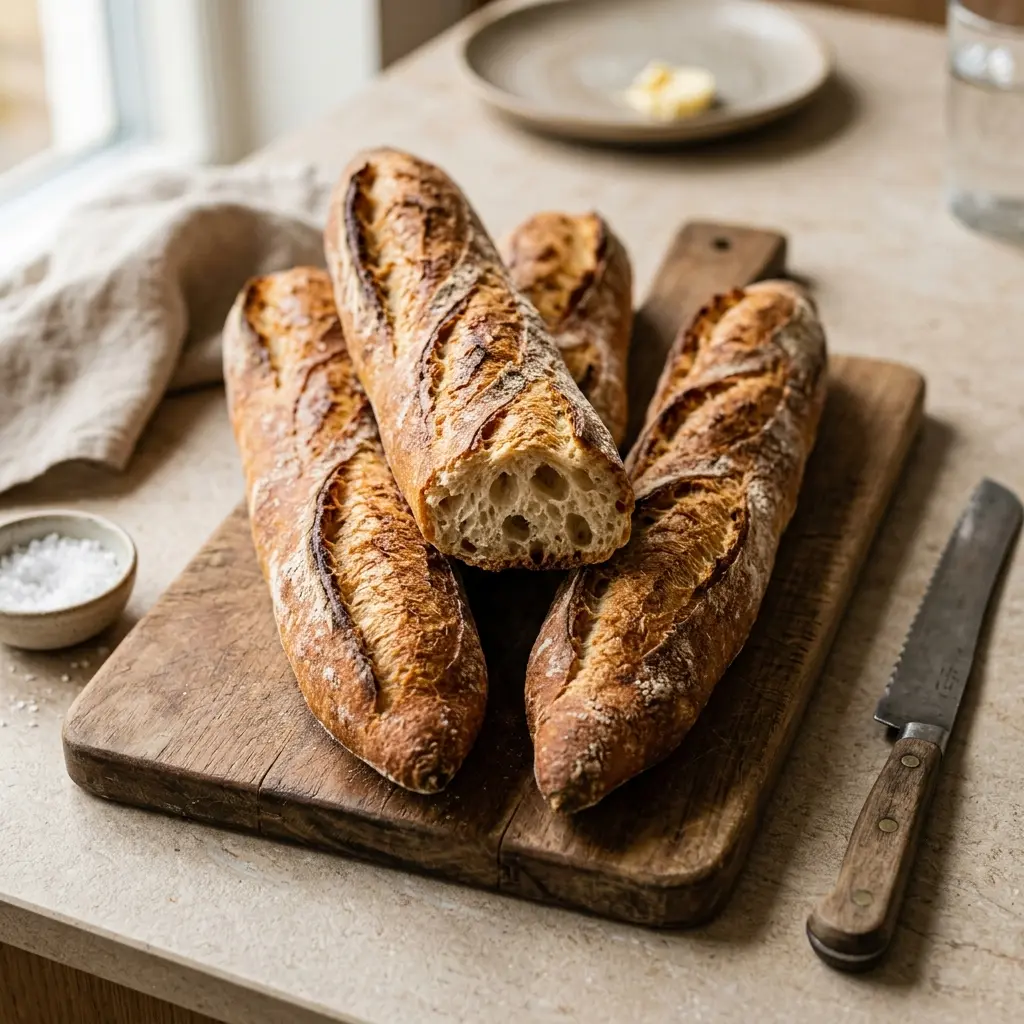 Foto del plato terminado de la receta baguettes francesas
