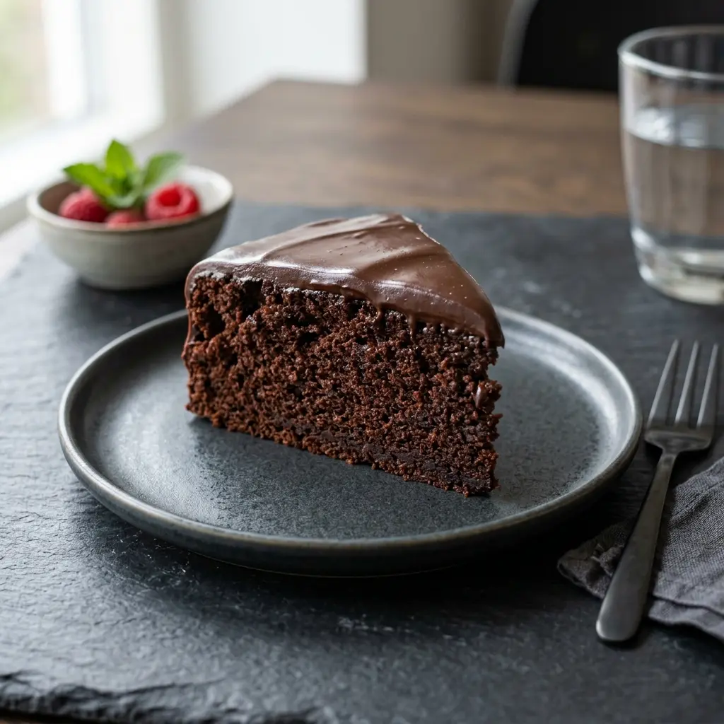 Foto del postre de la receta bizcocho de chocolate clásico