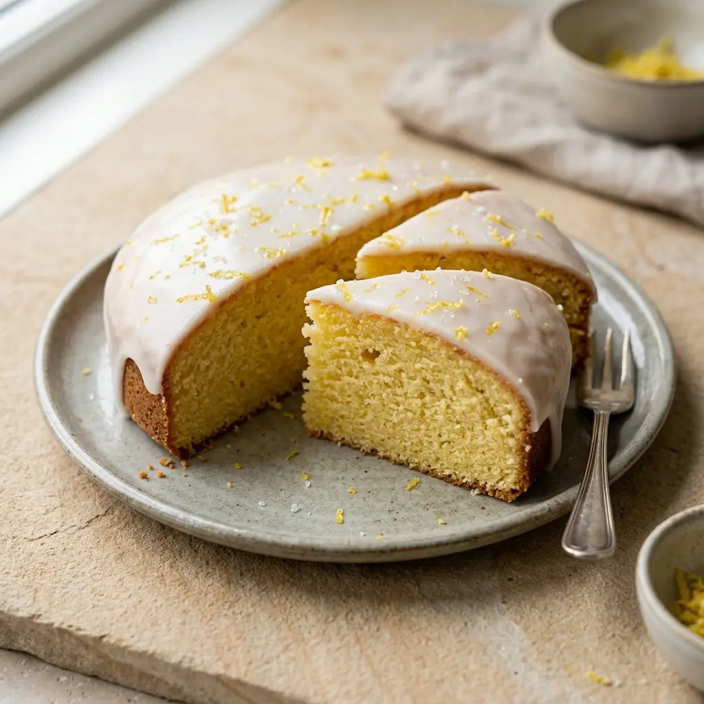Foto del postre de la receta bizcocho de limón casero