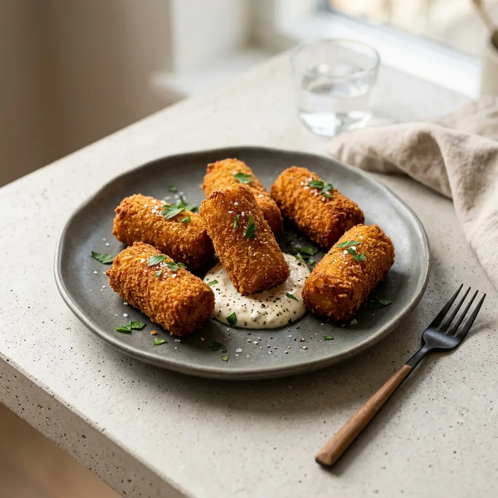 Foto del plato terminado de la receta croquetas de patata