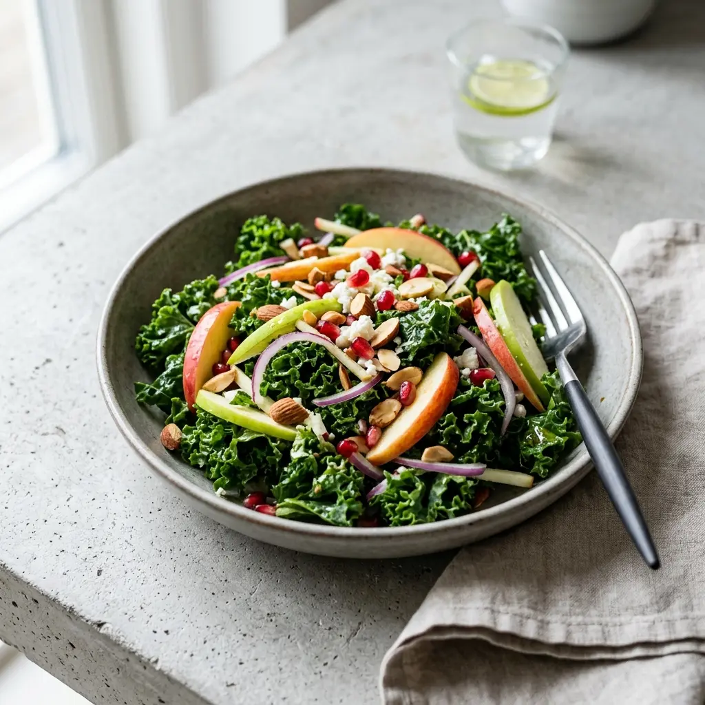 Foto de la ensalada de la receta ensalada de col rizada con manzana