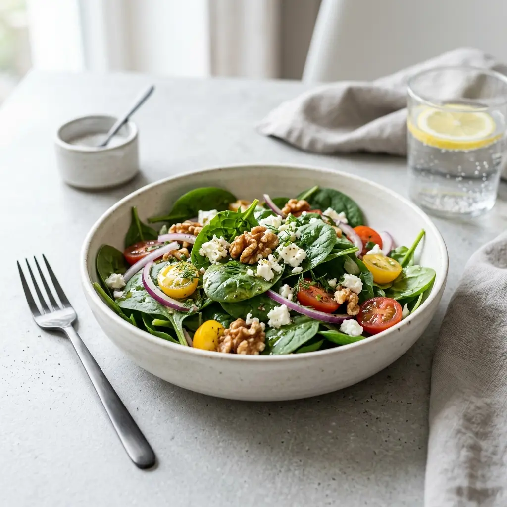 Foto de la ensalada de la receta ensalada de espinacas