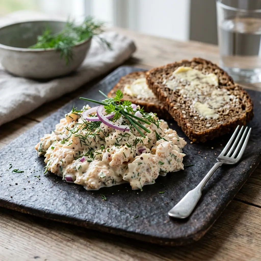 Foto de la ensalada de la receta ensalada de huevas de bacalao