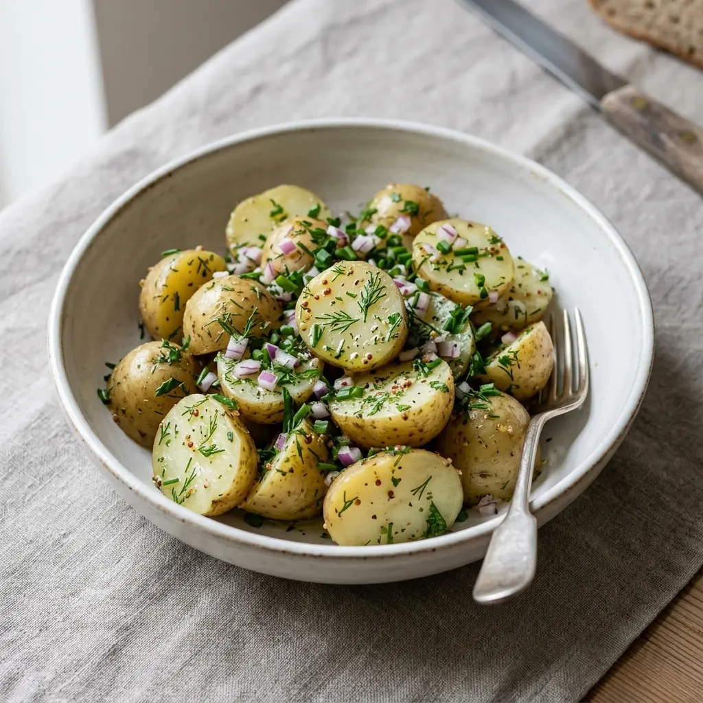 Foto de la salsa o acompañamiento de la receta ensalada de patata con vinagreta
