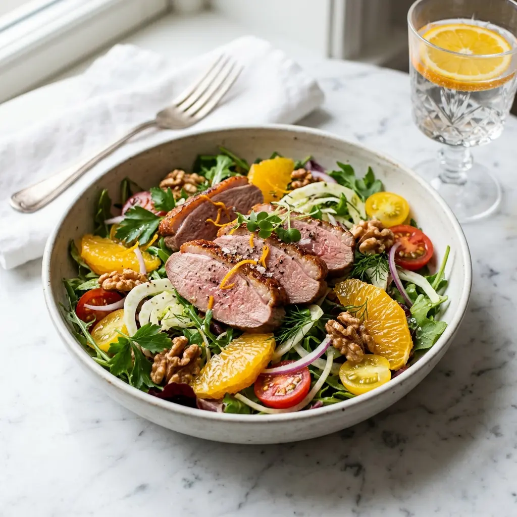 Foto de la ensalada de la receta ensalada de pato con naranja