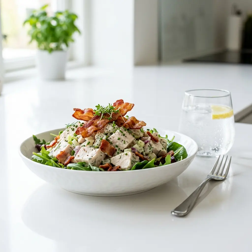 Foto de la ensalada de la receta ensalada de pollo con bacon