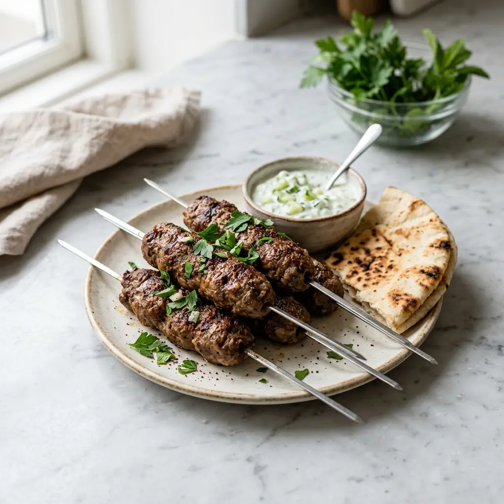 Foto del plato terminado de la receta kefta