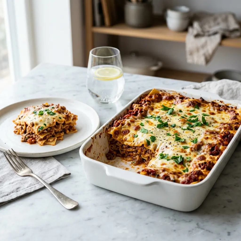 Foto del plato terminado de la receta lasagnette casera