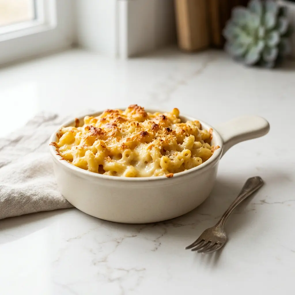 Foto de Macarrones con queso en freidora de aire preparado en freidora de aire