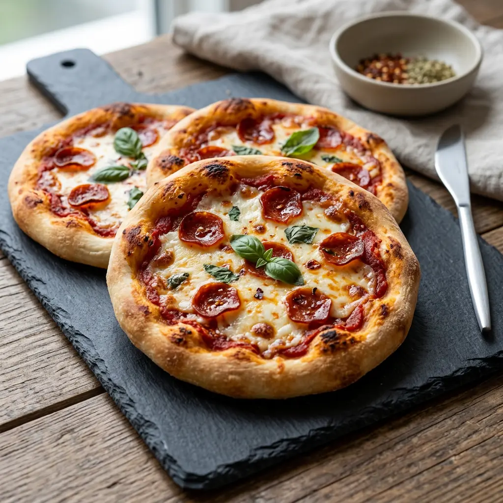Foto de Mini pizzas en freidora de aire preparado en freidora de aire