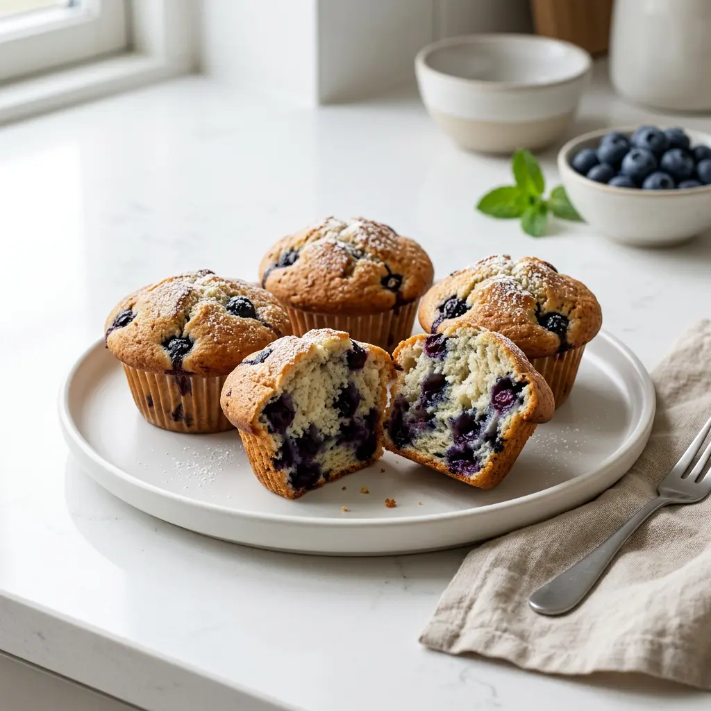 Foto de Muffins de arándanos en freidora de aire preparado en freidora de aire