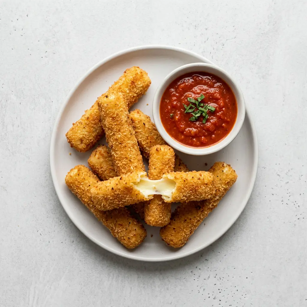 Foto de Palitos de mozzarella en freidora de aire preparado en freidora de aire