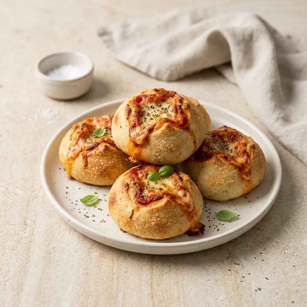Foto de Panecillos de pizza en freidora de aire preparado en freidora de aire
