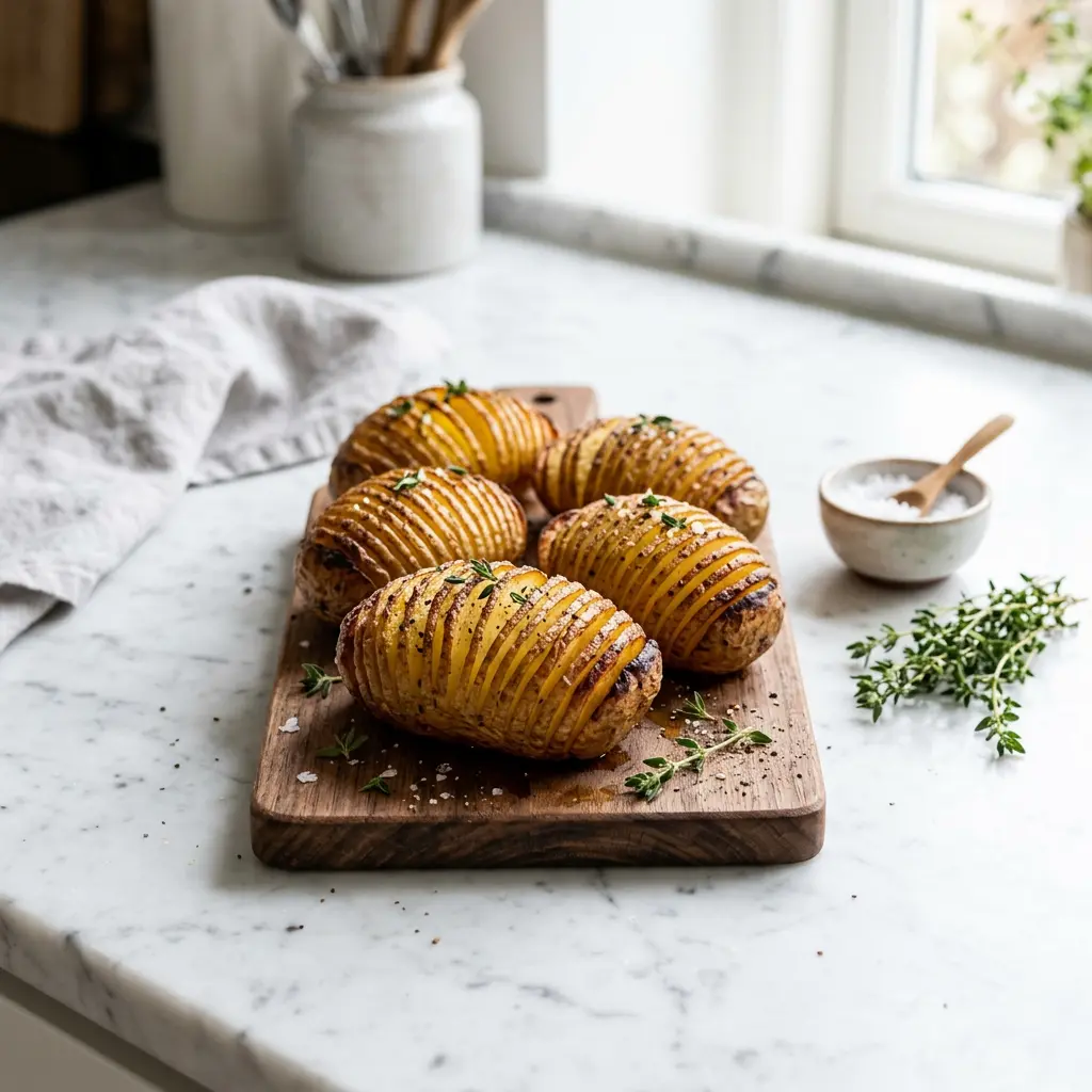 Foto de Patatas Hasselback en freidora de aire preparado en freidora de aire