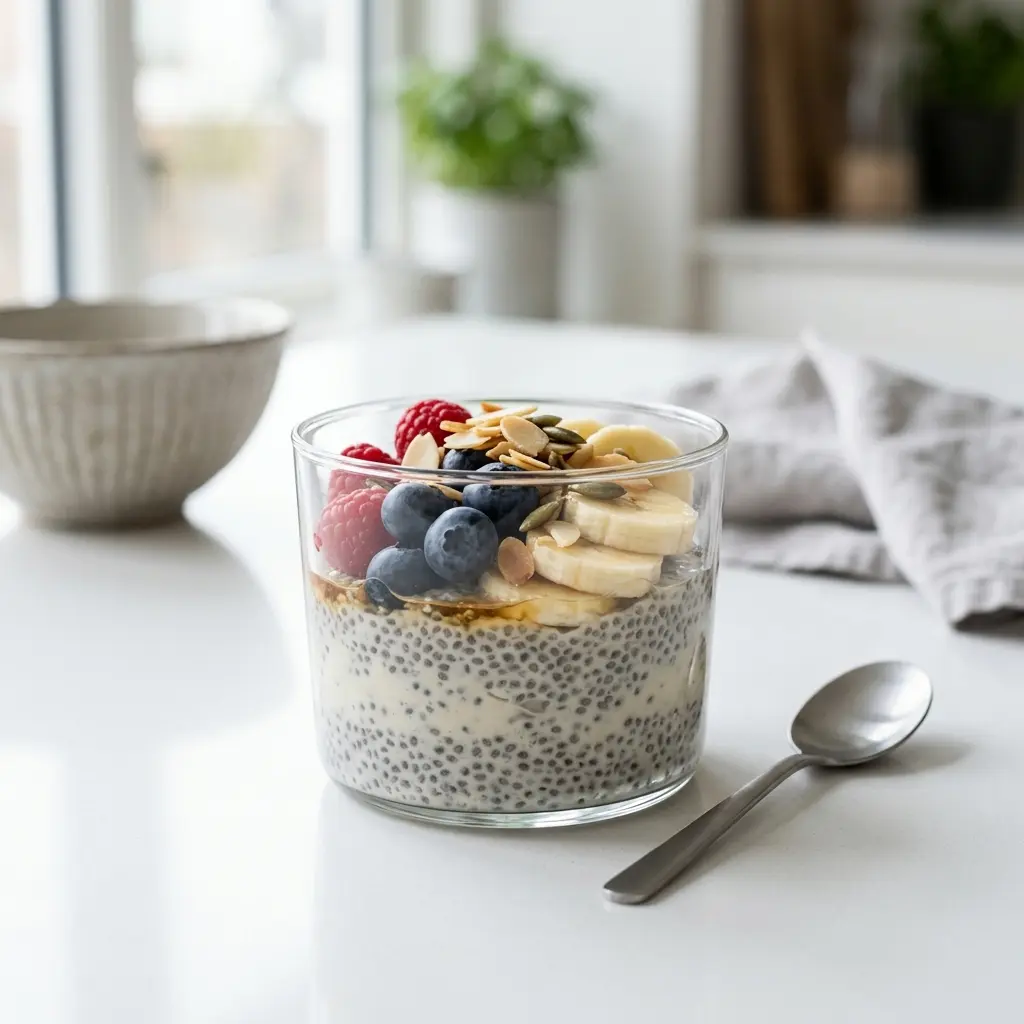 Foto del postre de la receta pudin de chía