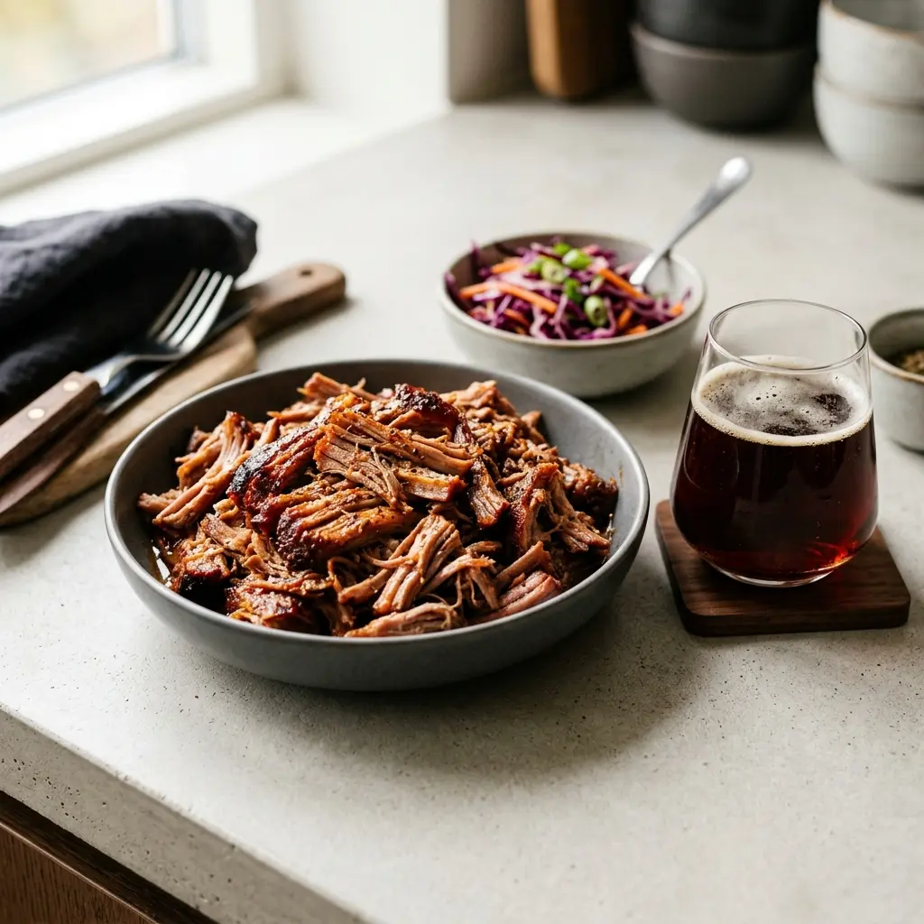 Foto del plato terminado de la receta pulled pork casero