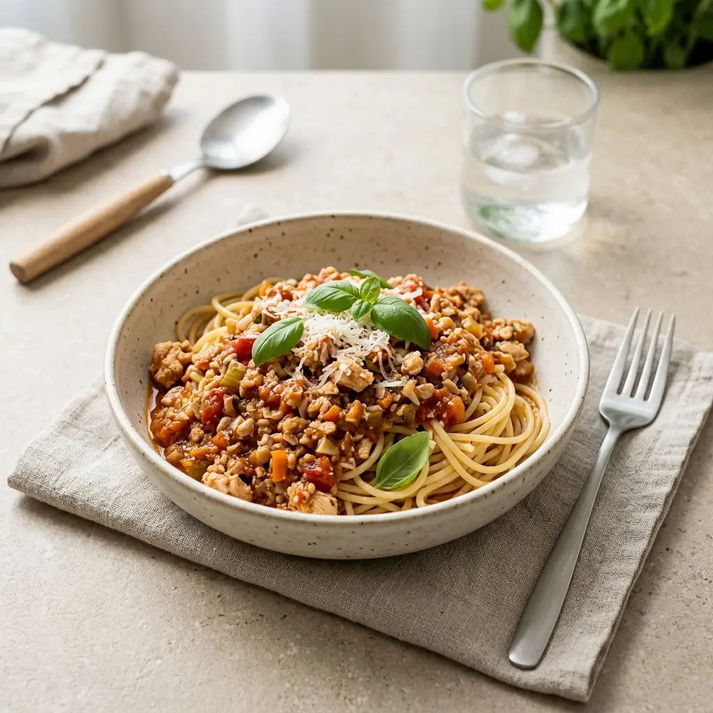 Foto de la salsa o acompañamiento de la receta salsa boloñesa con pollo