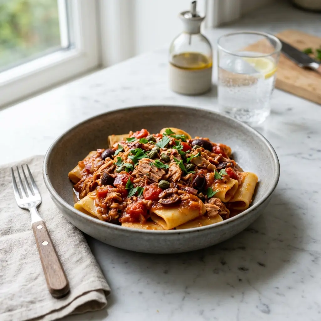 Foto de la salsa o acompañamiento de la receta salsa de atún para pasta