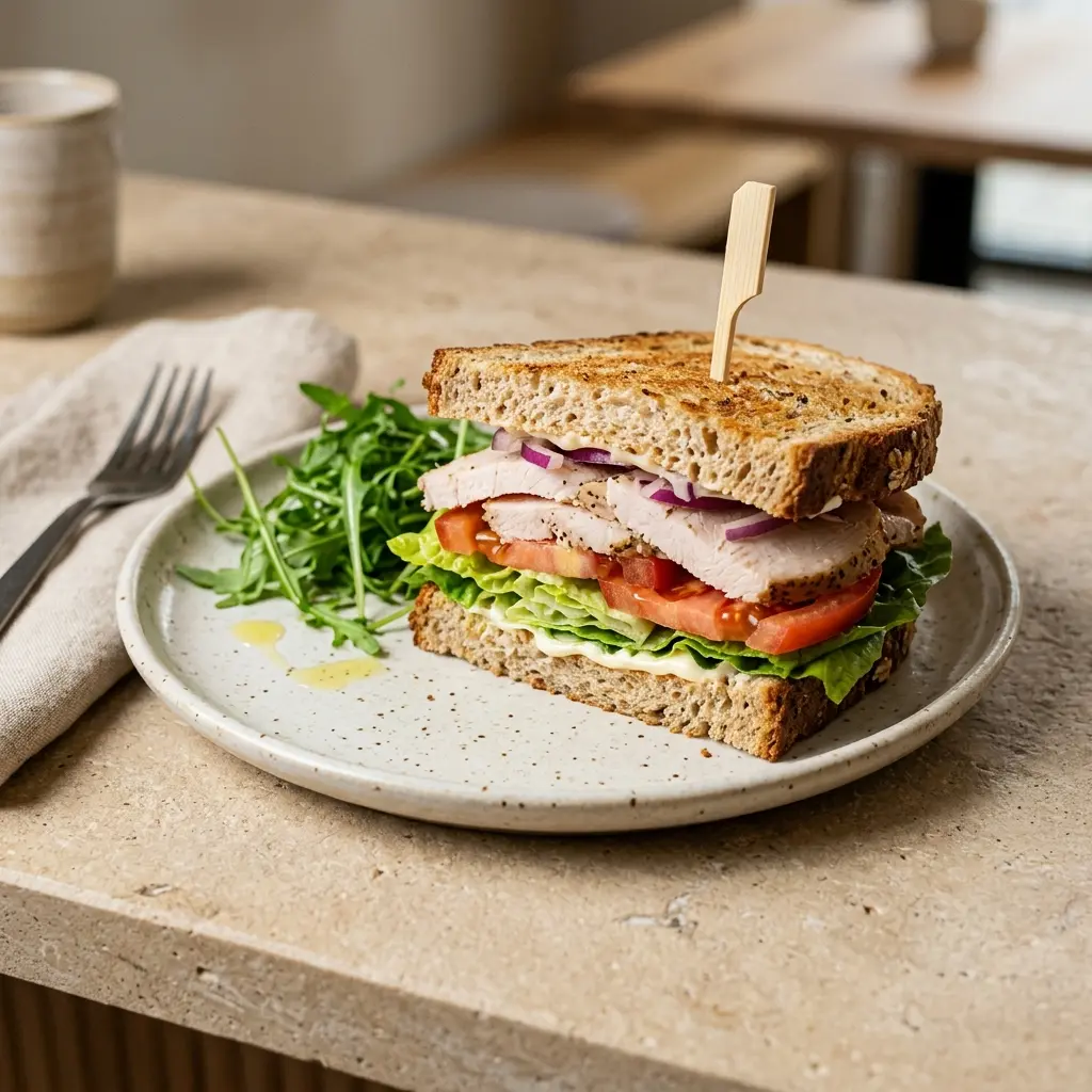 Foto del plato terminado de la receta sándwich de pavo