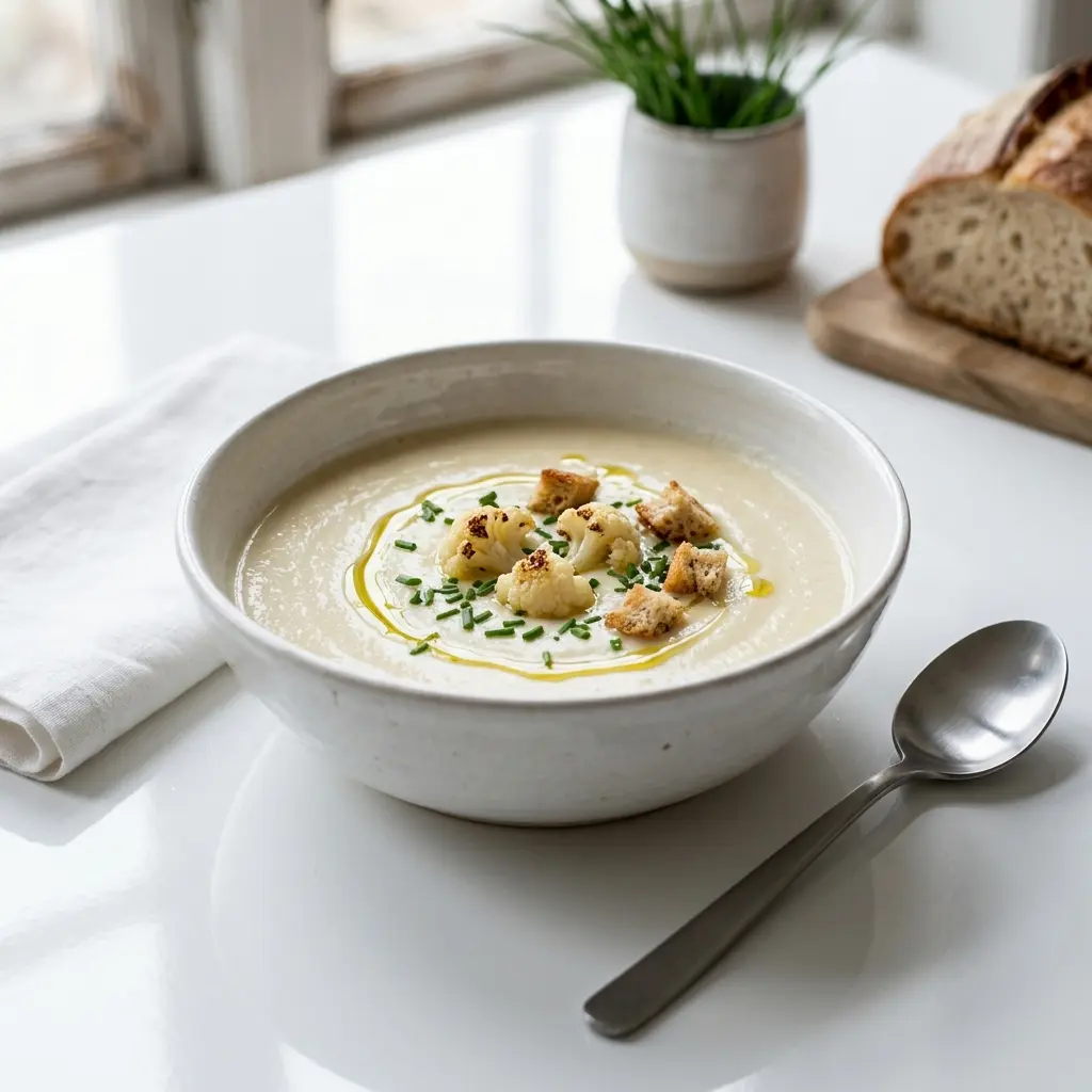 Foto de la sopa de la receta sopa de coliflor cremosa
