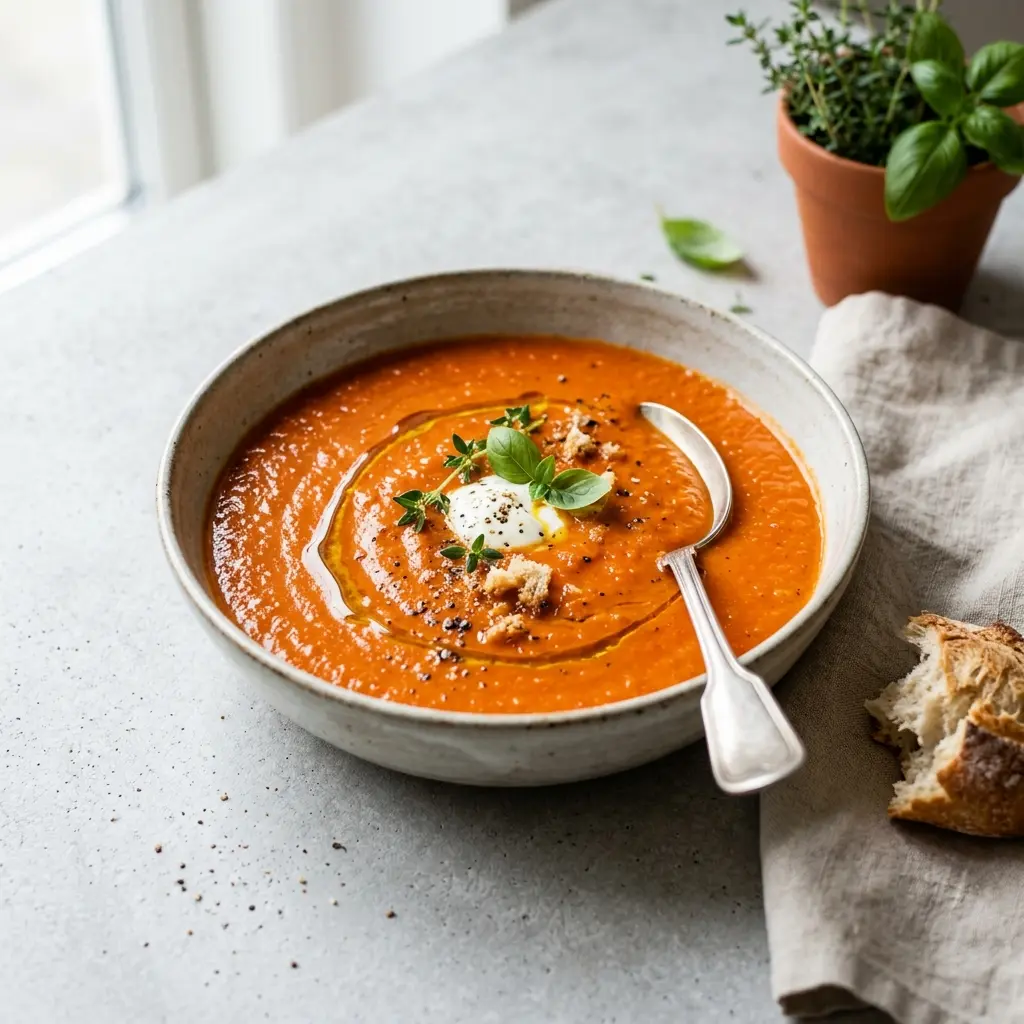 Foto de la sopa de la receta sopa de pimiento asado