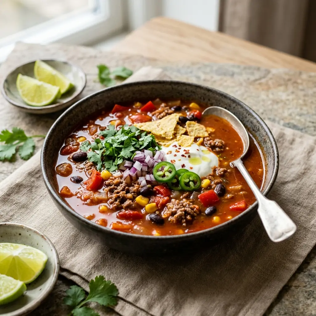 Foto de la sopa de la receta sopa mexicana con ternera