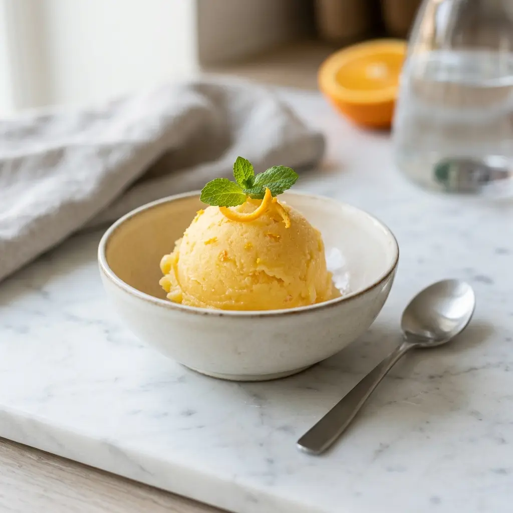 Foto del postre de la receta sorbete de naranja