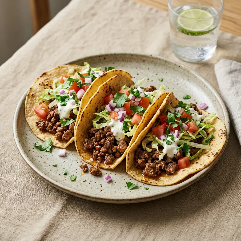 Foto del plato terminado de la receta tacos con ternera