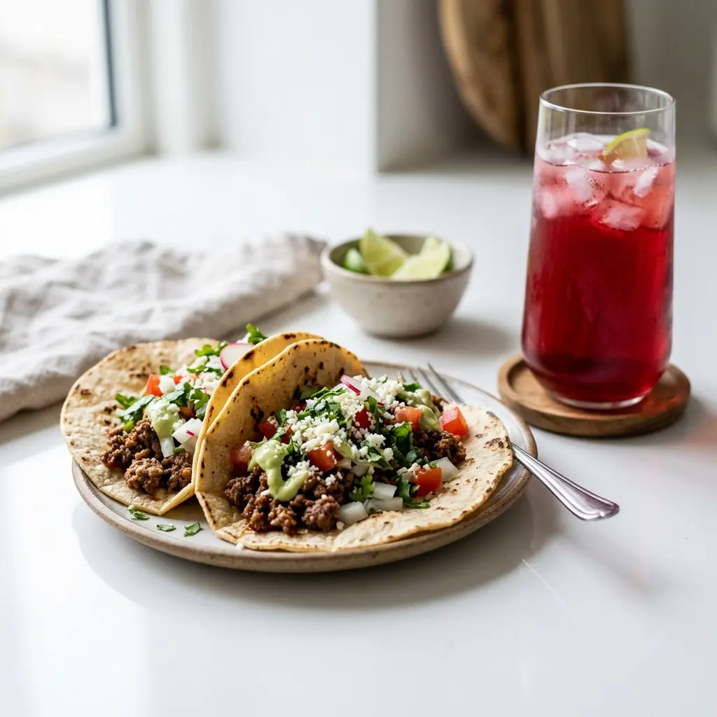 Foto del plato terminado de la receta tacos mexicanos