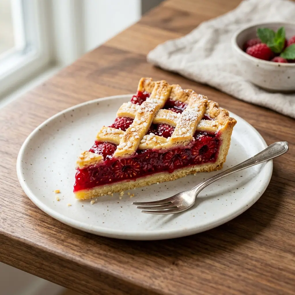 Foto del postre de la receta tarta de frambuesa