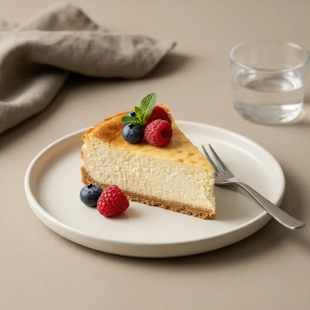 Foto de Tarta de queso en freidora de aire preparado en freidora de aire