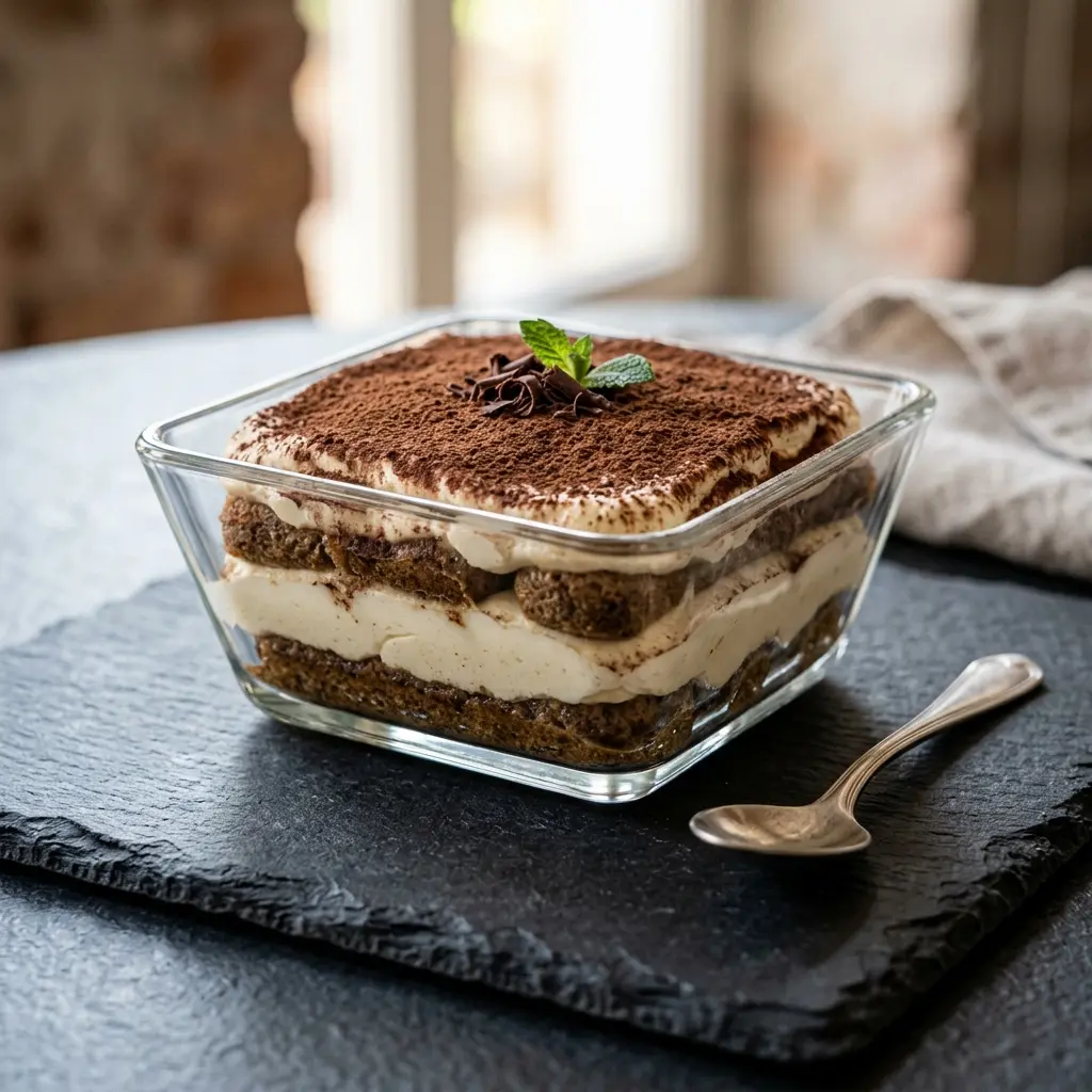 Foto del plato terminado de la receta tiramisú