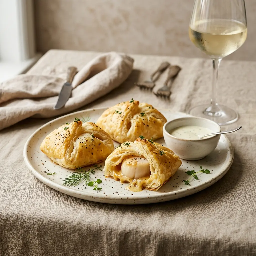 Foto del pan o masa de la receta vieiras en hojaldre